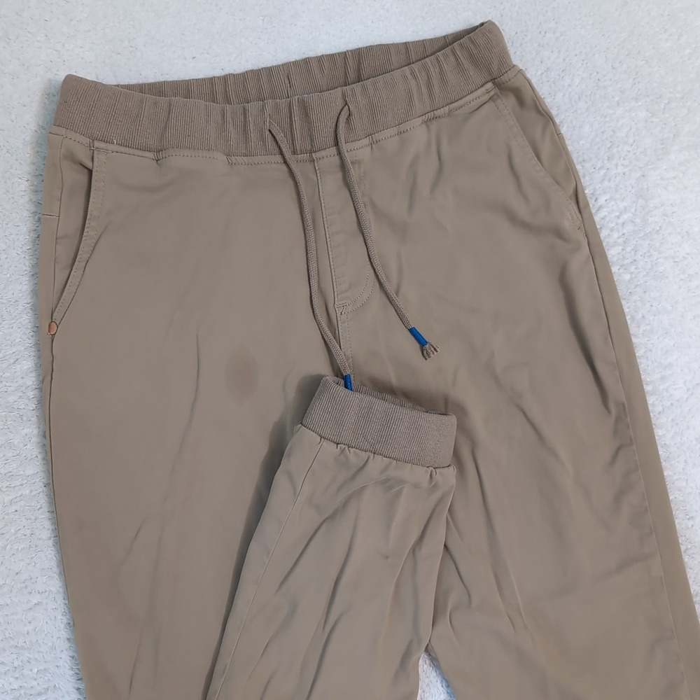 Mugsy Pants Jeans Mens M 29"x30" Beige Vances Joggers Tapered Leg Drawstring
